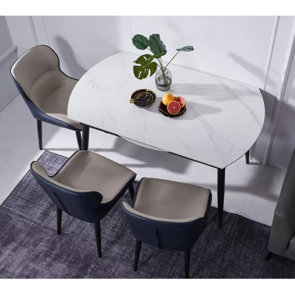 Круглый обеденный стол Xiaomi 8H Jun Telescopic Rock Board Dining Table 1.35x1.35 m/0.8x0.75 m Blac (YB4)