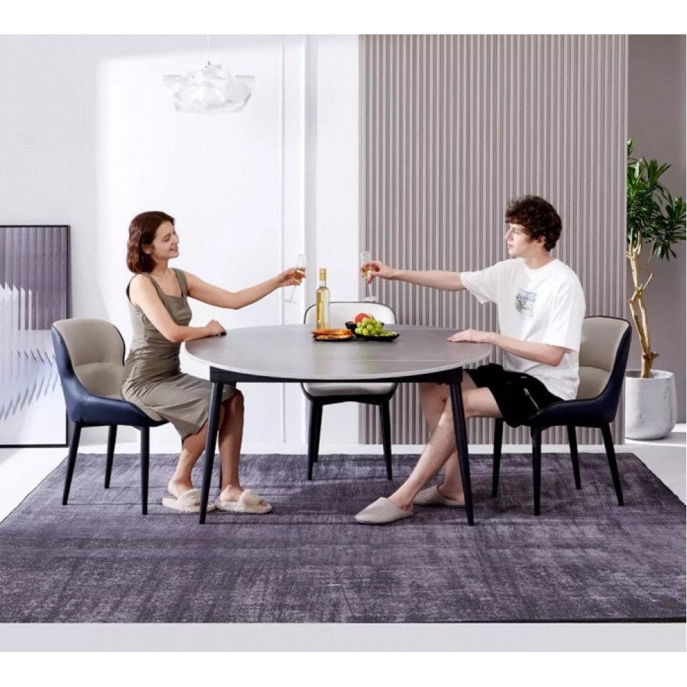 Круглый обеденный стол Xiaomi 8H Jun Telescopic Rock Board Dining Table 1.35x1.35 m/0.8x0.75 m Blac (YB4)