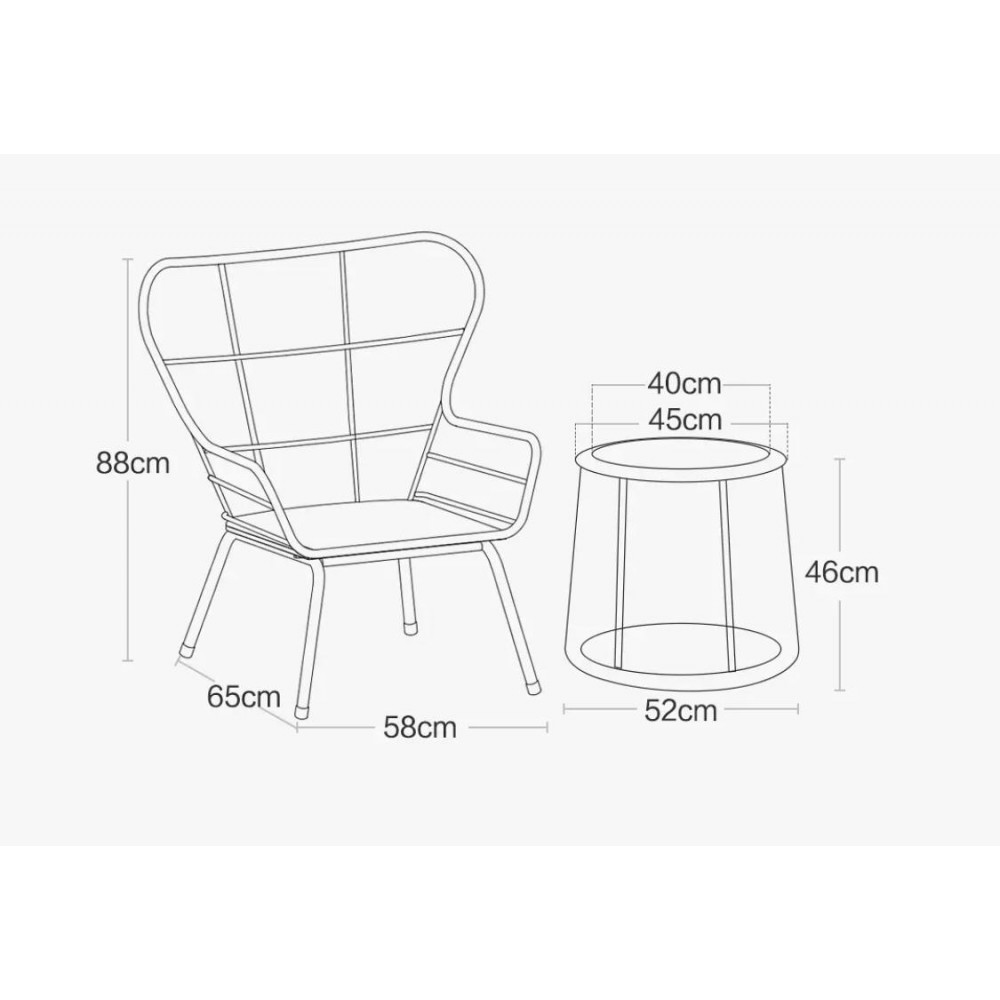 Набор 2 стула и стол-подставка из ротанга Xiaomi MWH Lennon Rattan Chair 3 Piece Set Combination Brown