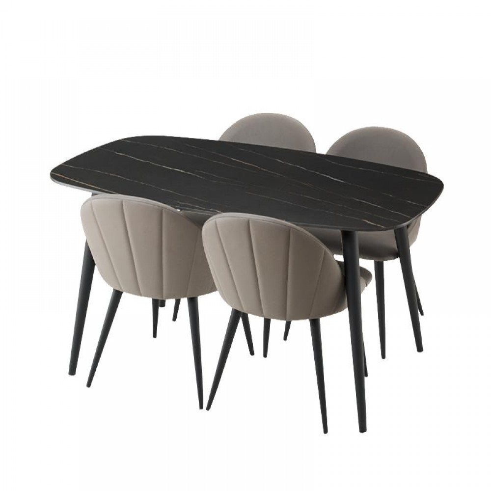 Набор обеденной мебели Стол и 4 стула Xiaomi Yang Zi Seashell Rock Plate Dining Table And Chairs 