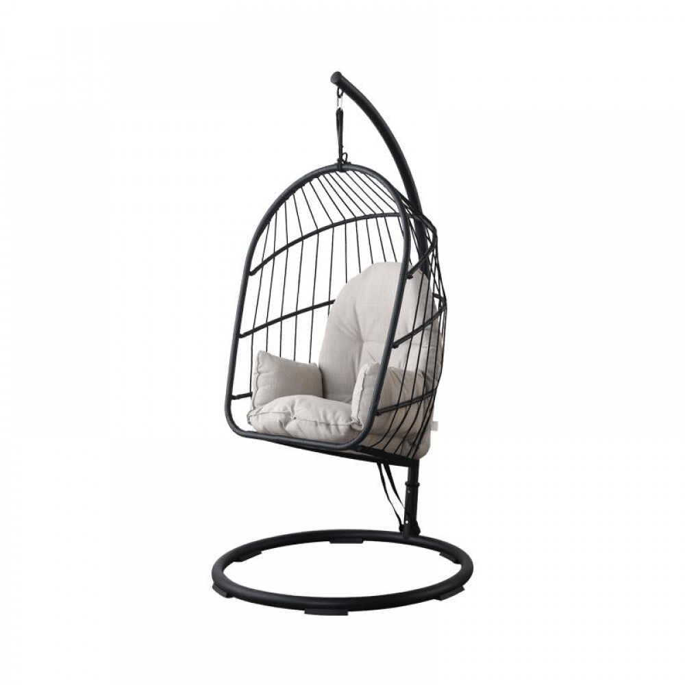 Подвесное кресло из ротанга Xiaomi MWH Ellz Hanging Basket Rattan Chair Black