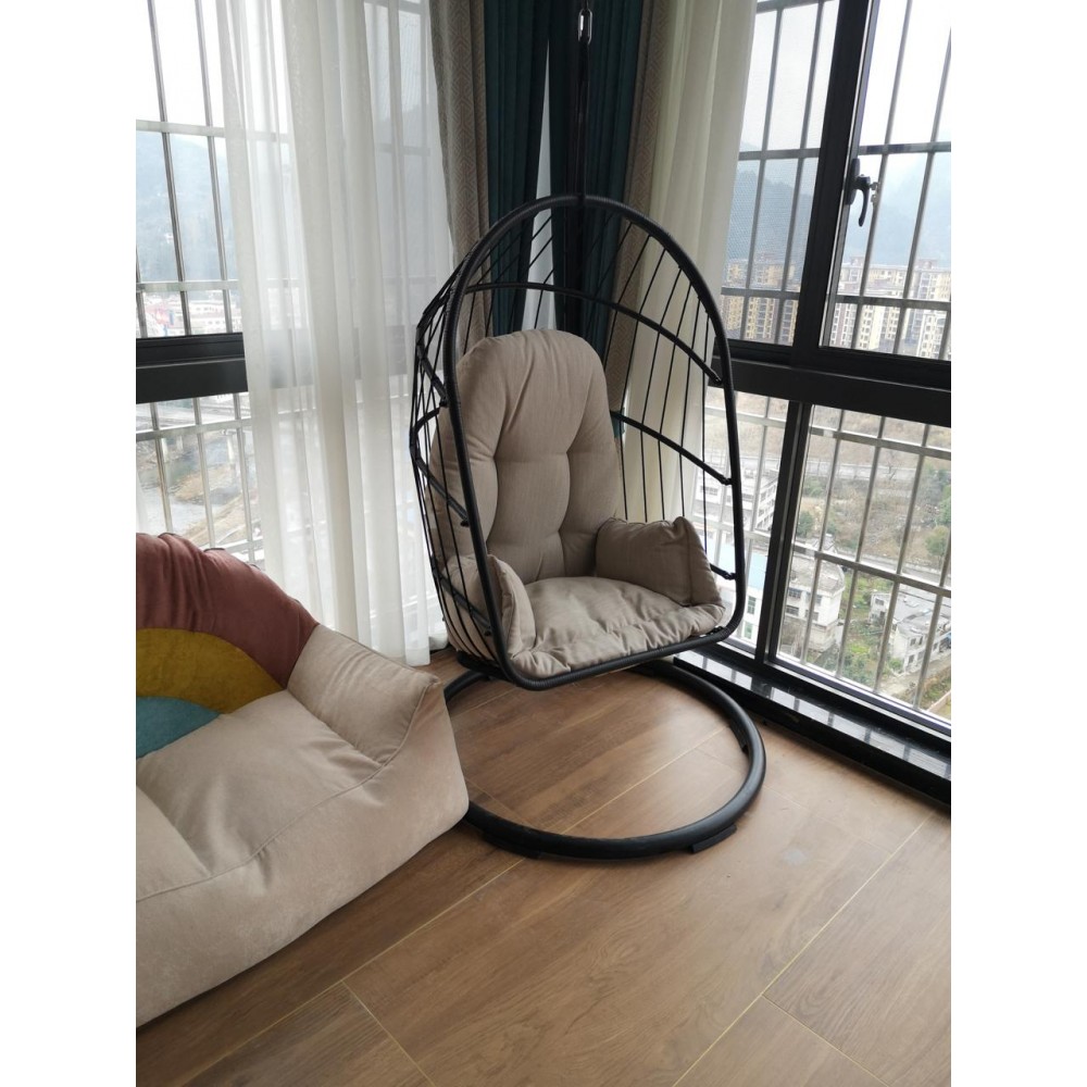 Подвесное кресло из ротанга Xiaomi MWH Ellz Hanging Basket Rattan Chair Black