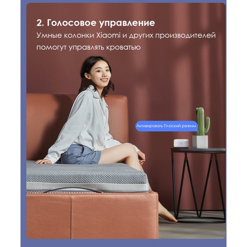 Двуспальная кровать Xiaomi 8H Milan Smart Electric Bed RM 1.8 m Grey Blue (умное основание и ортопедический матрас)