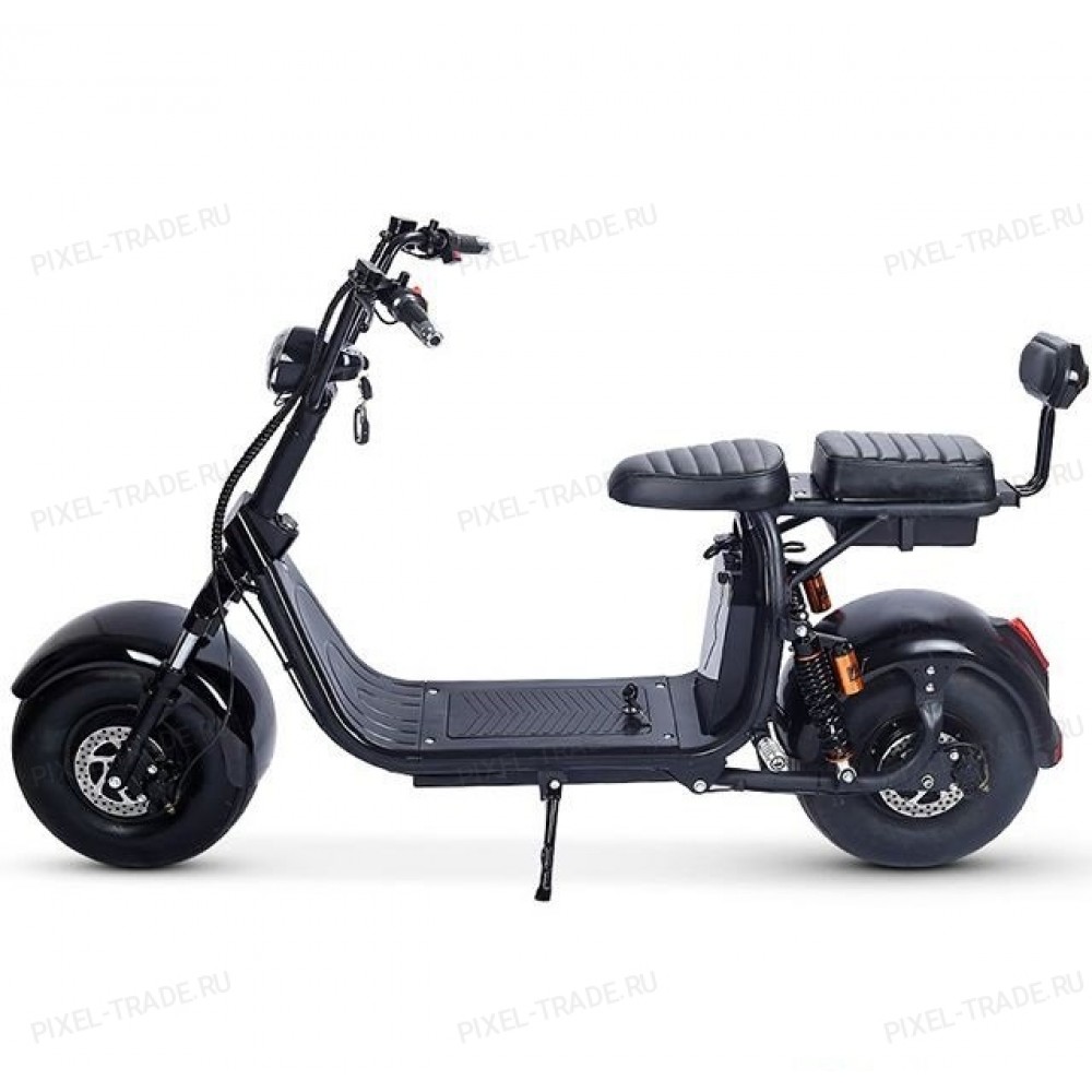 Электроскутер Citycoco Harley X10 2000W, 20А 60В Черный (плюс доп. место для второй АКБ)